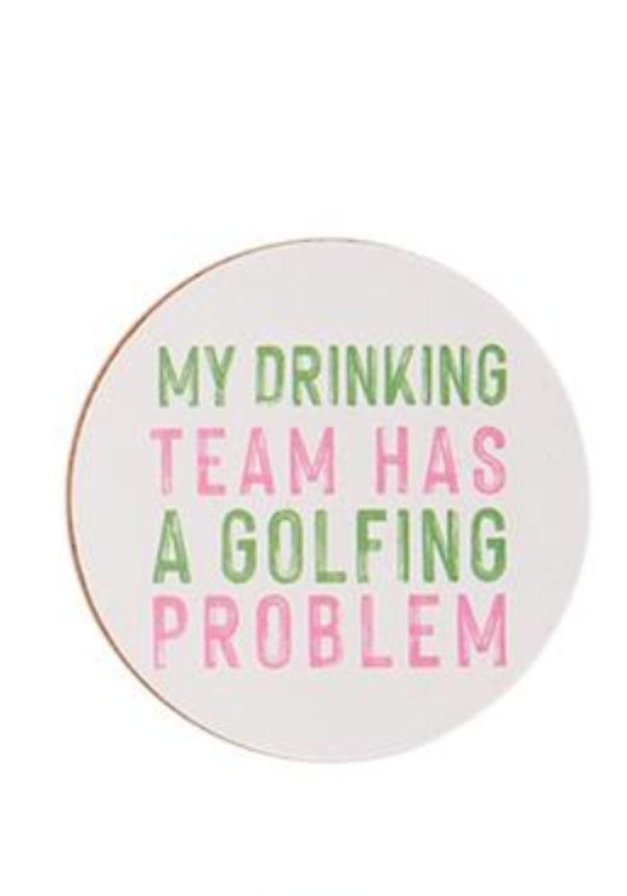 Golf Themed Cork Coaster