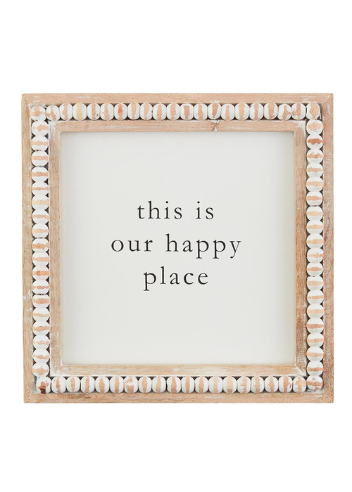 This Is Our Happy Place Beaded Square Plaque