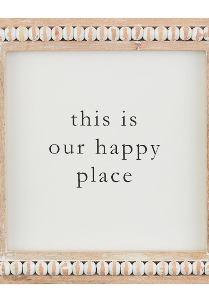 This Is Our Happy Place Beaded Square Plaque