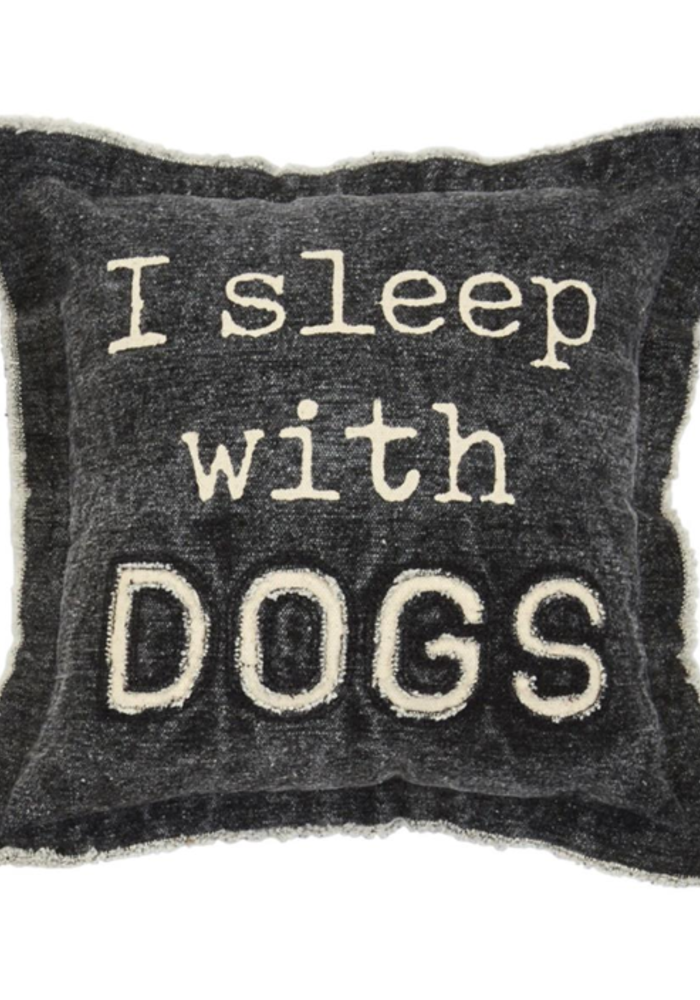 Sleep with Dog Canvas Washed Pillow