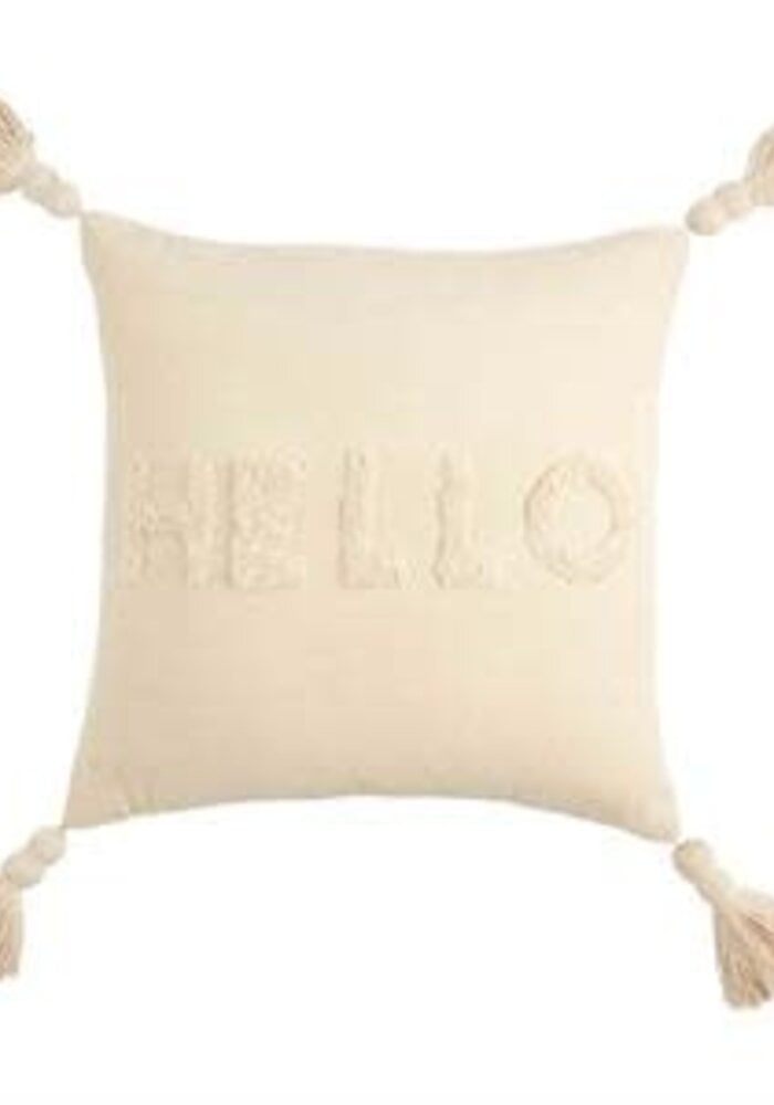 Square Tufted Hello Pillow