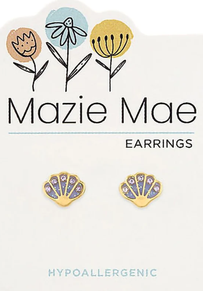 Mazie Mae Purple Seashells Earrings