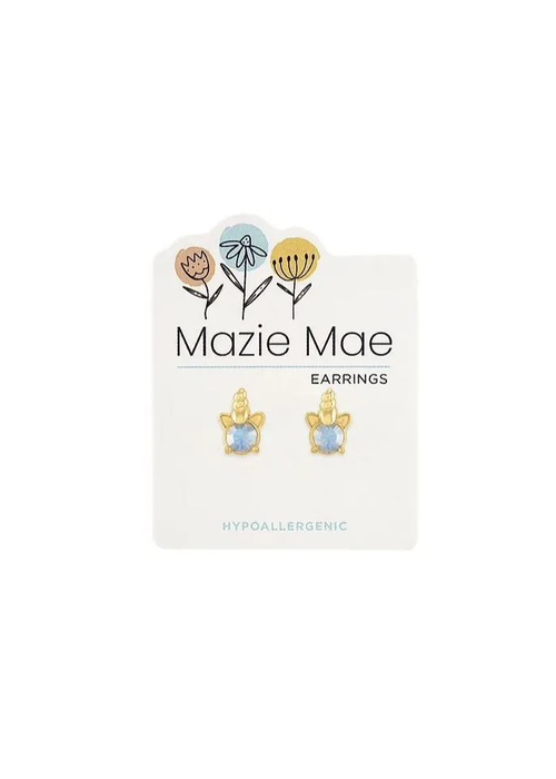 Mazie Mae Gold Opal Unicorn Earrings