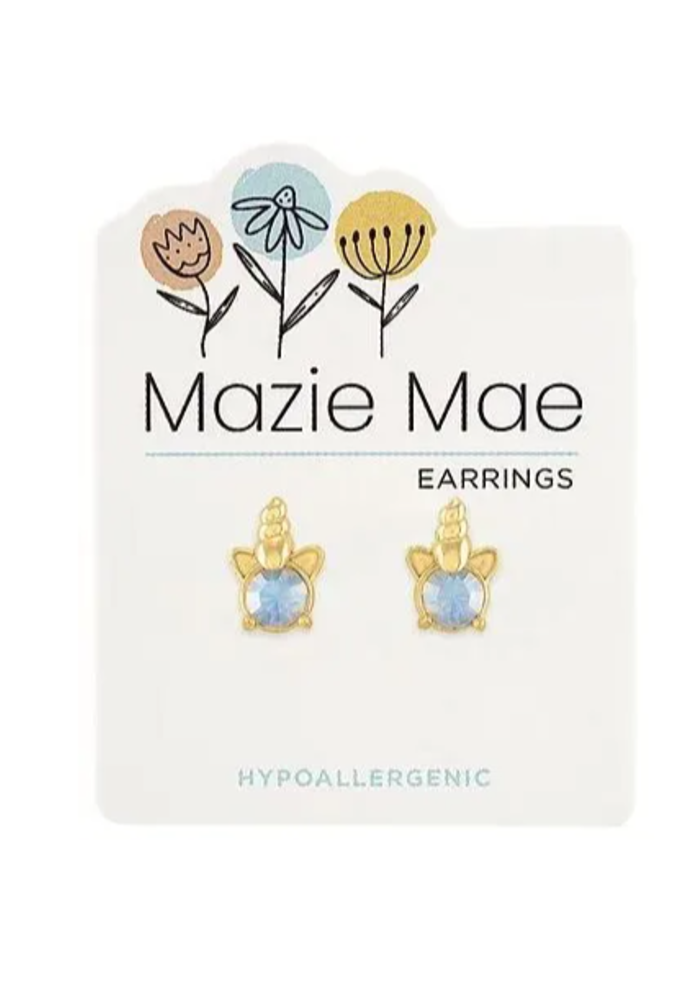 Mazie Mae Gold Opal Unicorn Earrings