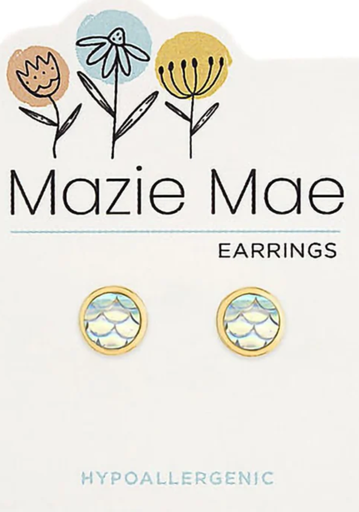 Mazie Mae Gold Mermaid Scale Stud Earrings