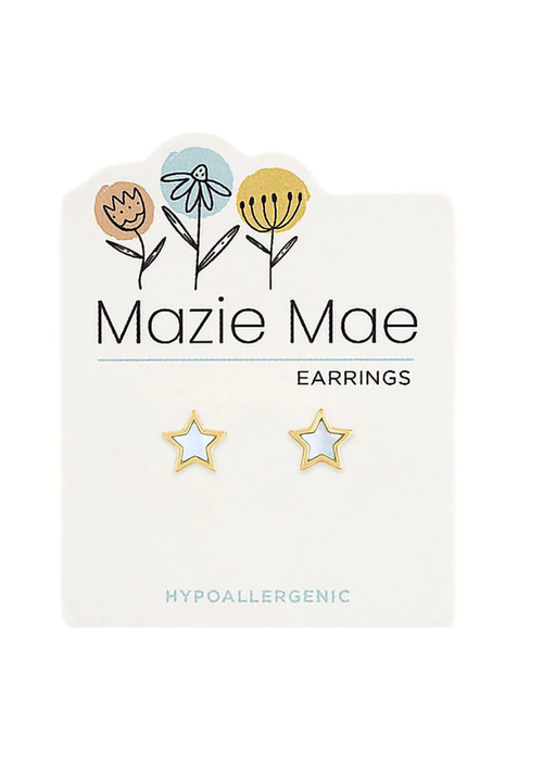 Mazie Mae Gold Mother Of Pearl Star Stud Earrings