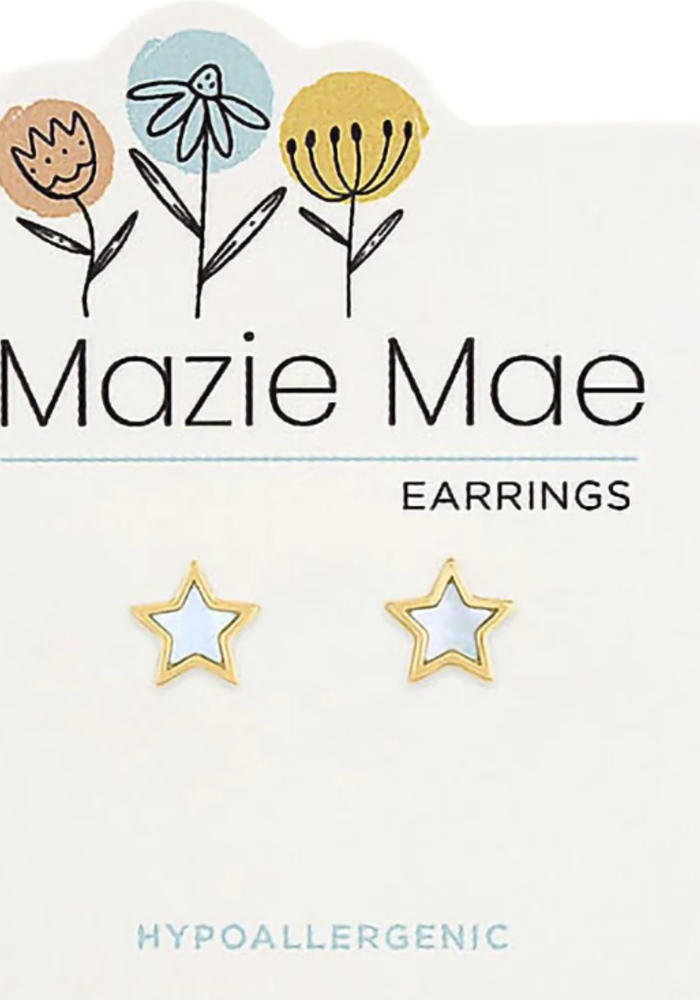 Mazie Mae Gold Mother Of Pearl Star Stud Earrings