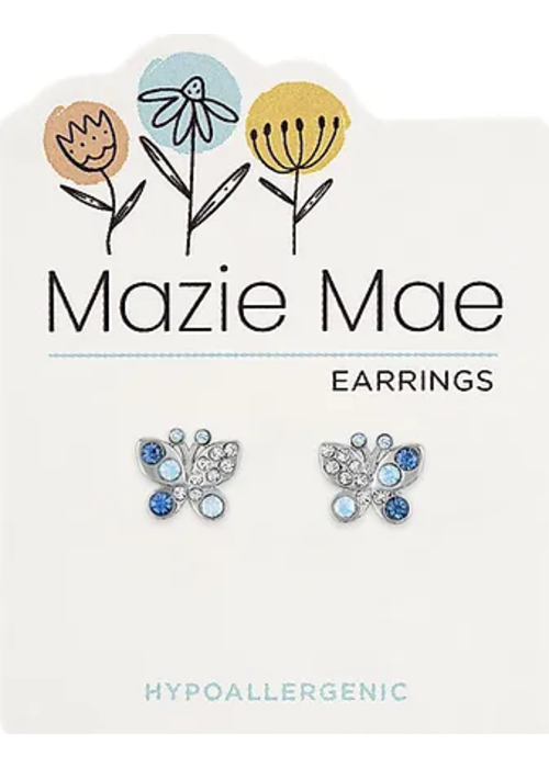 Mazie Mae Silver Opal + Aquamarine Butterfly Stud
