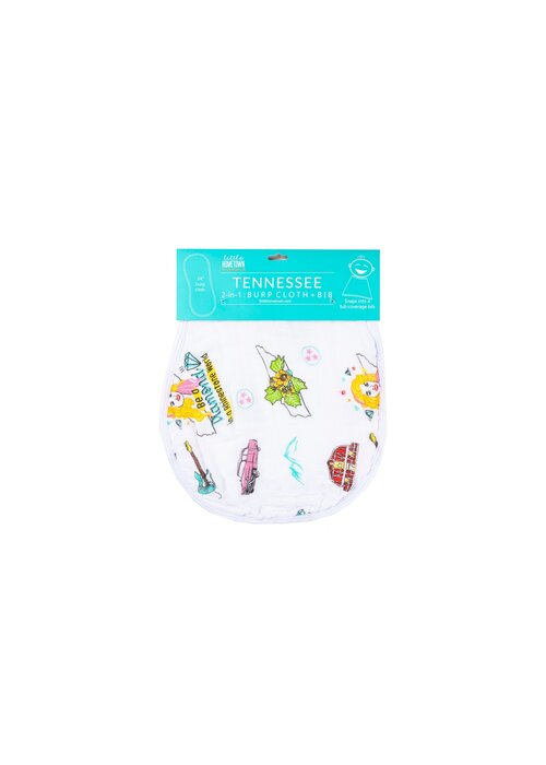 Tennessee Floral Baby Burp + Bib Combo