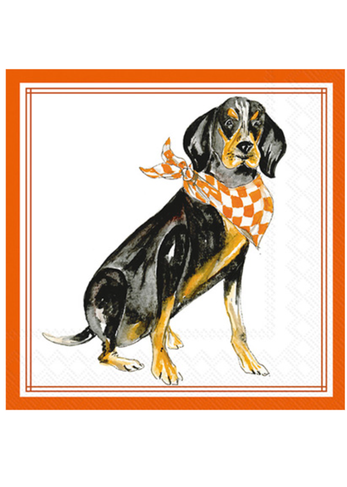 Orange Coonhound Cocktail Napkin