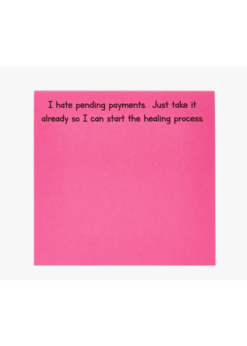 Pending Payments Post It Notes