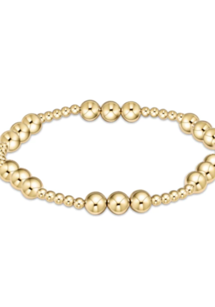 Classic Joy Pattern Gold Bead Bracelet