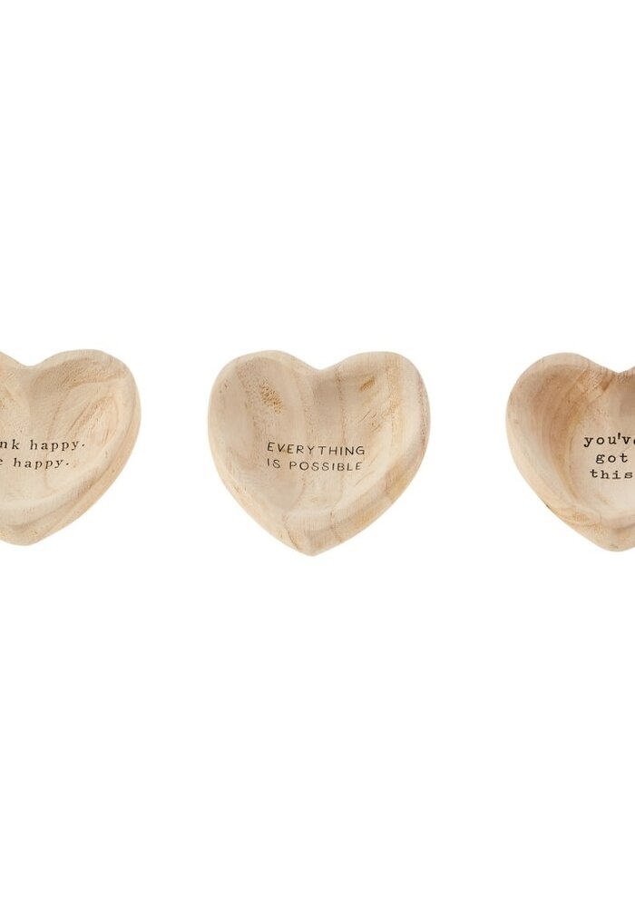 Wood Heart Trinket Tray