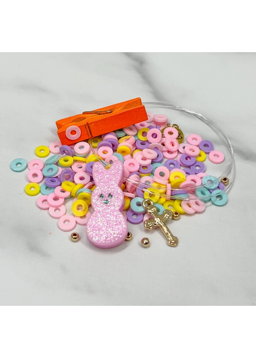 Kids DIY Bracelet Kit | Pink Peep + Cross
