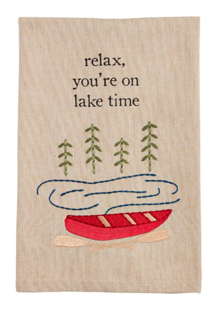 Relax Embroidery Lake Towels