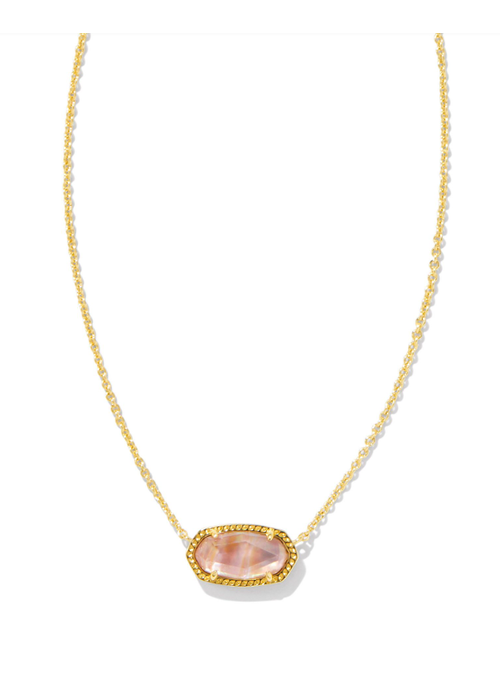 Kendra Scott The Elisa Gold Necklace in Light Pink Iridescent Abalone
