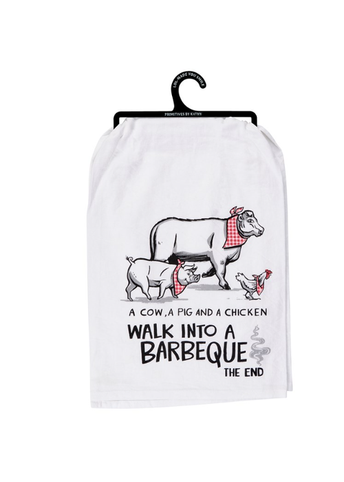 Walk into a Barbecue Tea Towel