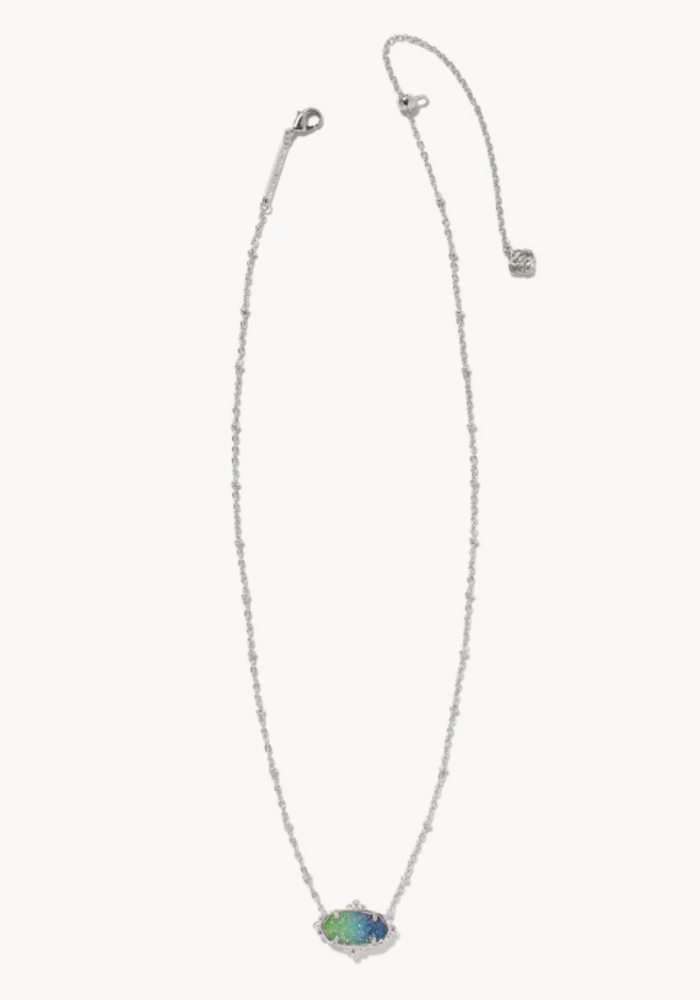 Elisa Silver Pendant Necklace in Drusy