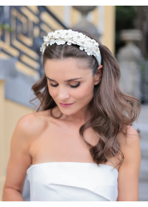 Ivory Flower Embellished Headband