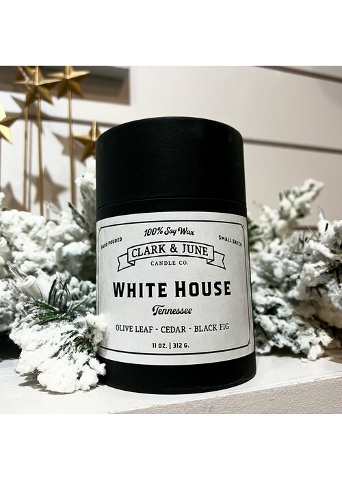 Clark & June Candle Co. White House Candle | Olive Leaf - Cedar- Black Fig