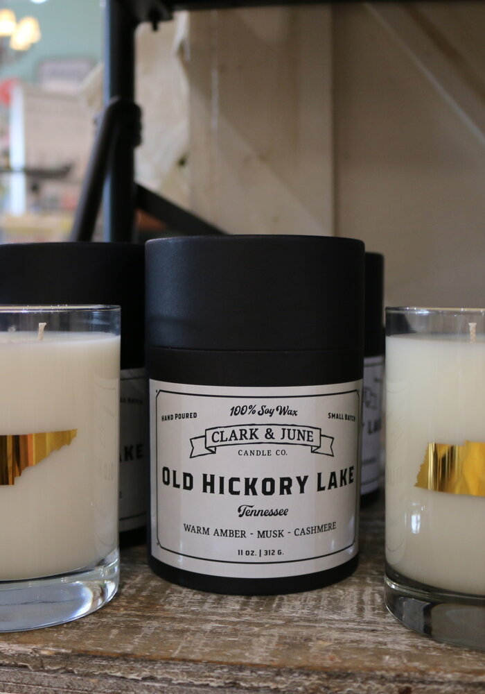 Old Hickory Lake Candle | Warm Amber - Musk - Cashmere