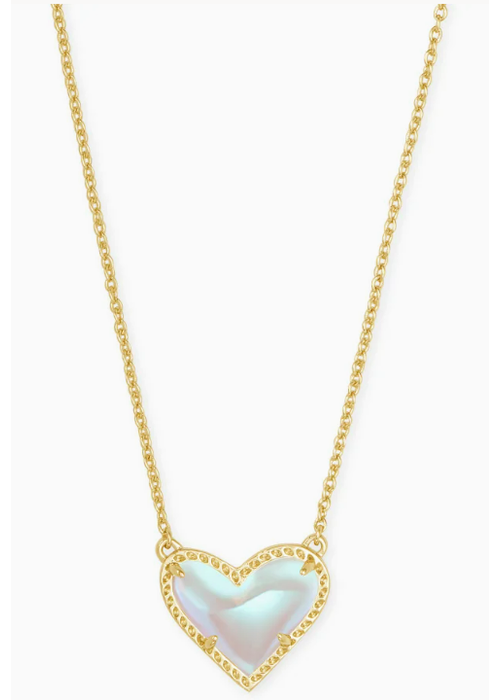 Kendra Scott The Ari Heart Gold Pendant Necklace in Dichroic Glass