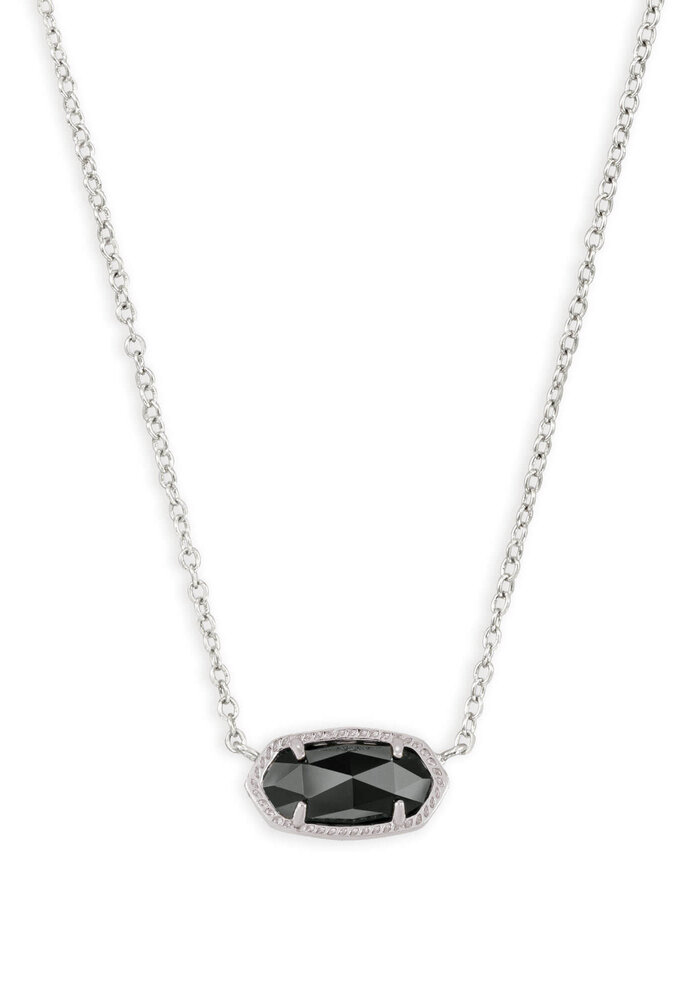 The Elisa Pendant Necklace in Black Opaque Glass
