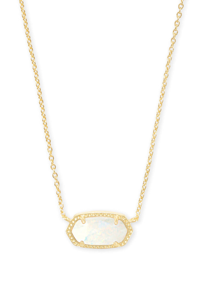 The Elisa Pendant Necklace in White Kyocera Opal
