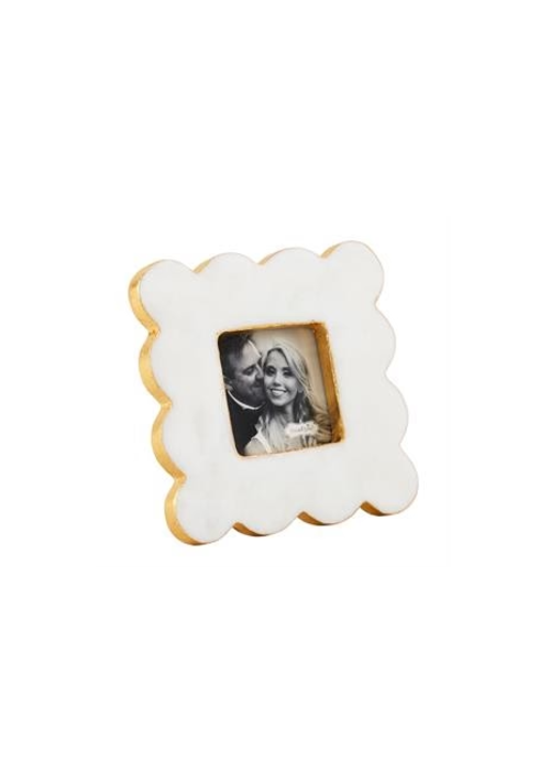 Mudpie Square Scallop Marble Mini Frame