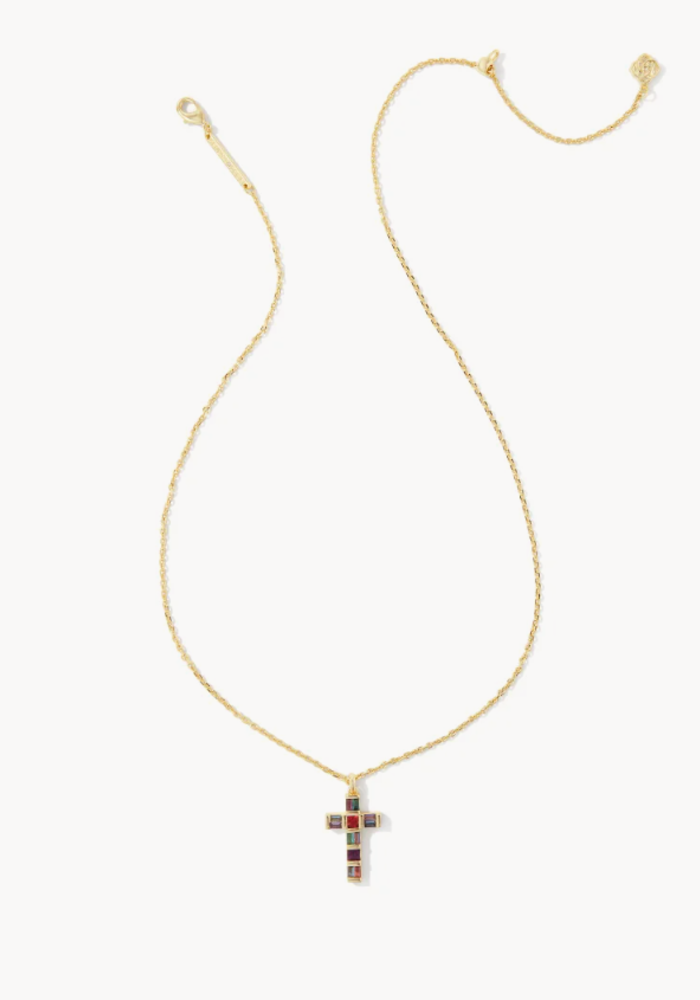The Gracie Gold Cross Short Pendant Necklace in Multi Mix