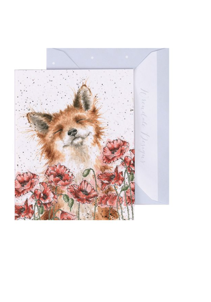 Poppy Field Fox Gift Enclosure Card