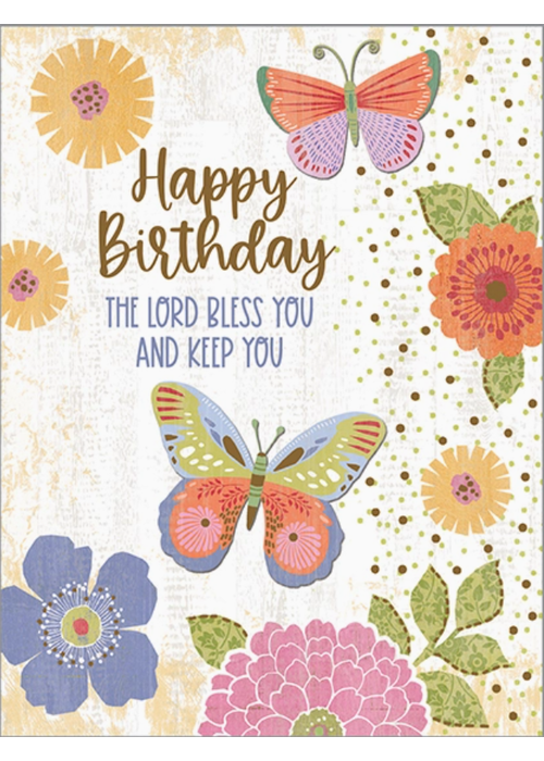 Butterfly Cheer Scripture Birthday Card