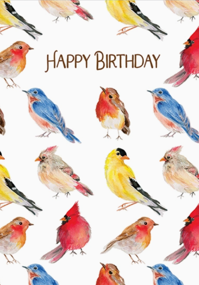 Songbird Pattern Birthday Card