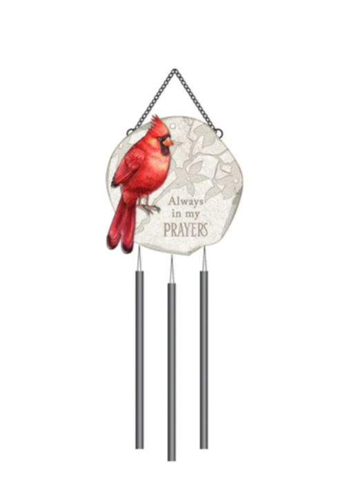 Always In My Prayers Cardinal Windchime