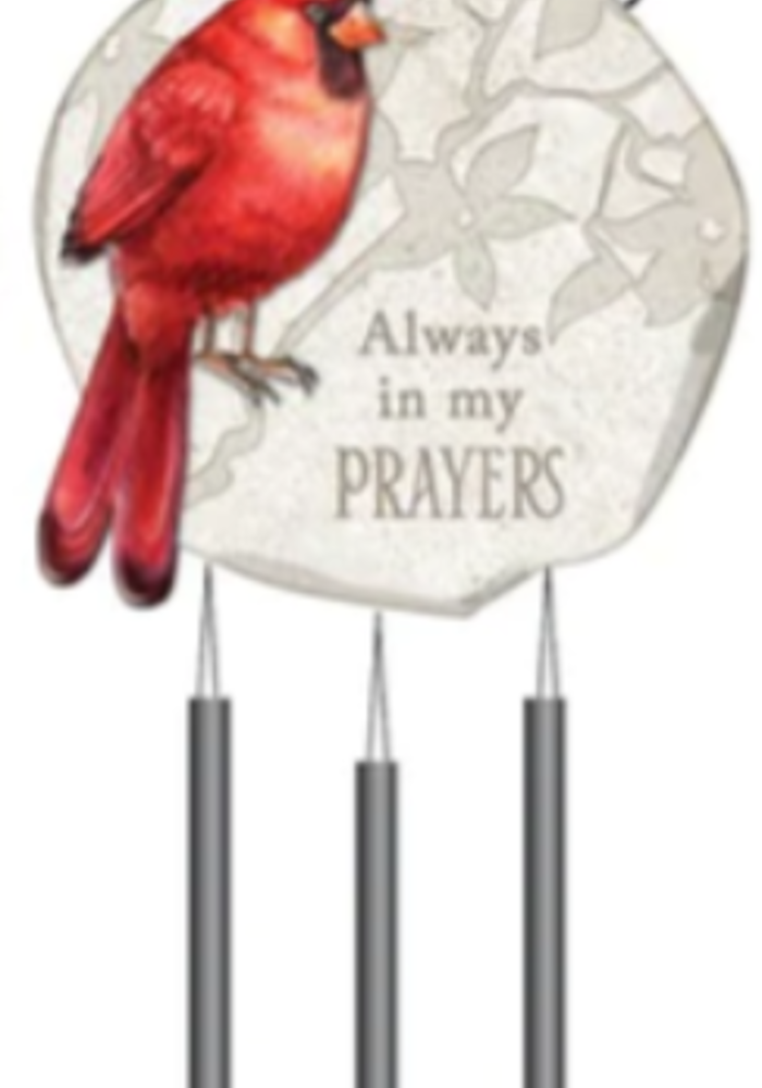 Always In My Prayers Cardinal Windchime