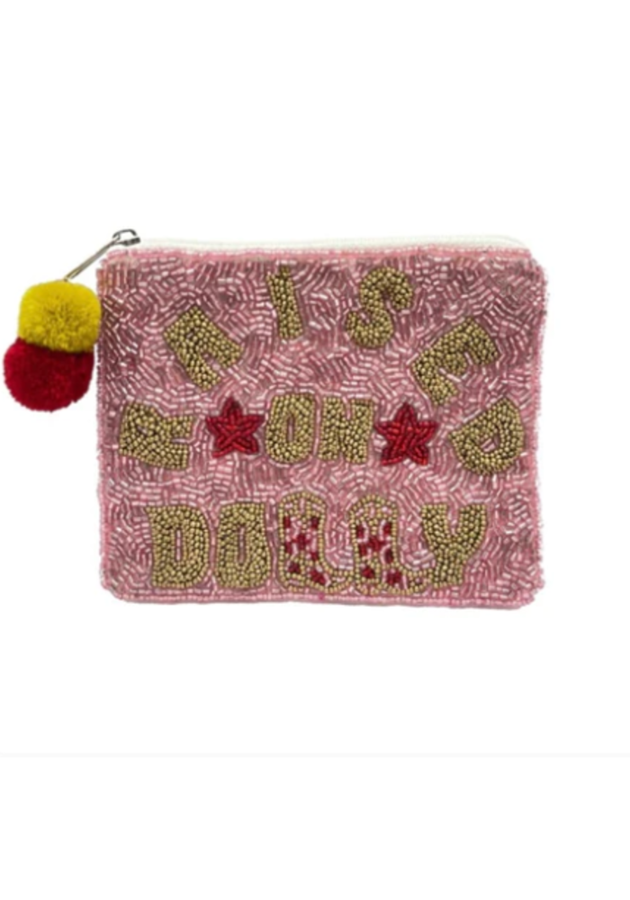 Raised On Dolly Beaded Pouch Pink