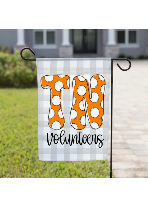 TN Volunteers Grey Checkered Garden Flag