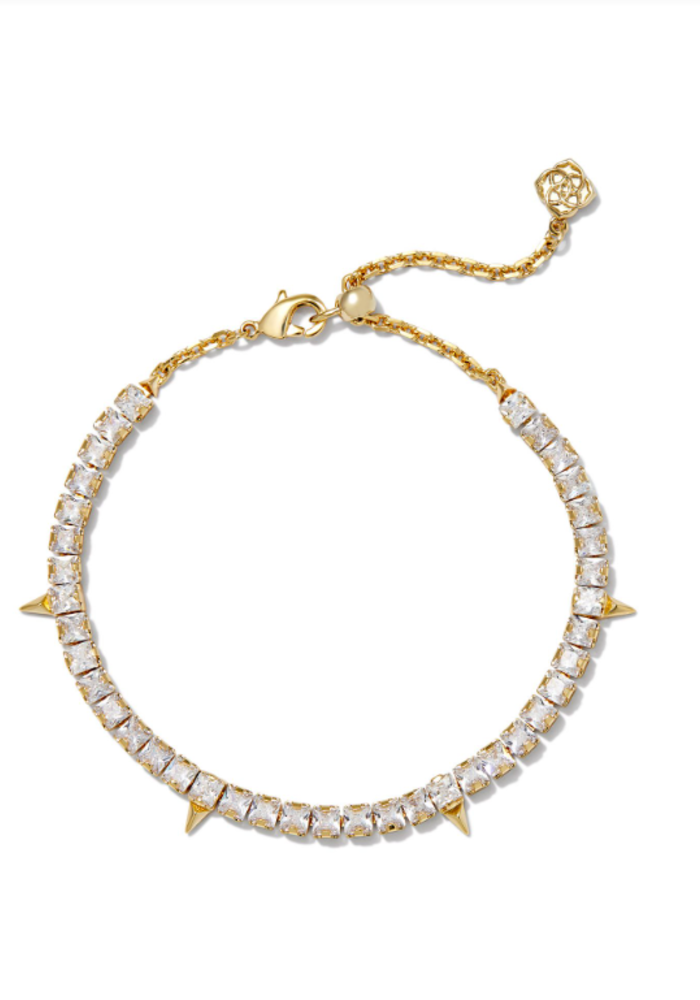 The Jacqueline Gold White Crystal Tennis Bracelet White Crystal