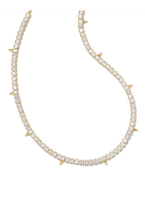 Kendra Scott The Jacqueline Gold White Crystal Tennis Necklace