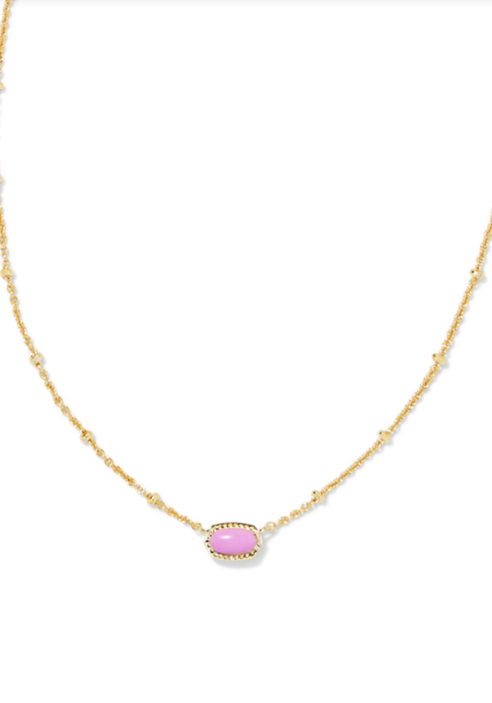 Elisa Gold Extended Length Pendant Necklace in Ivory Mother-of