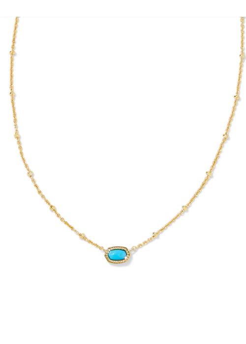 Kendra Scott The Mini Elisa Gold Turquoise Necklace