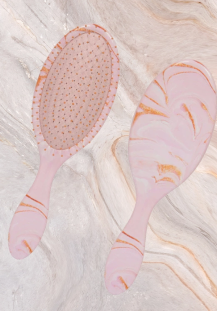 Pink Pastel Marble Wet-n-Dry Detangling Brush
