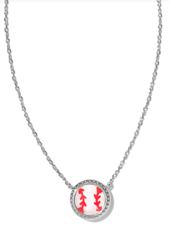 The Baseball Pendant in Ivory Mother of Pearl