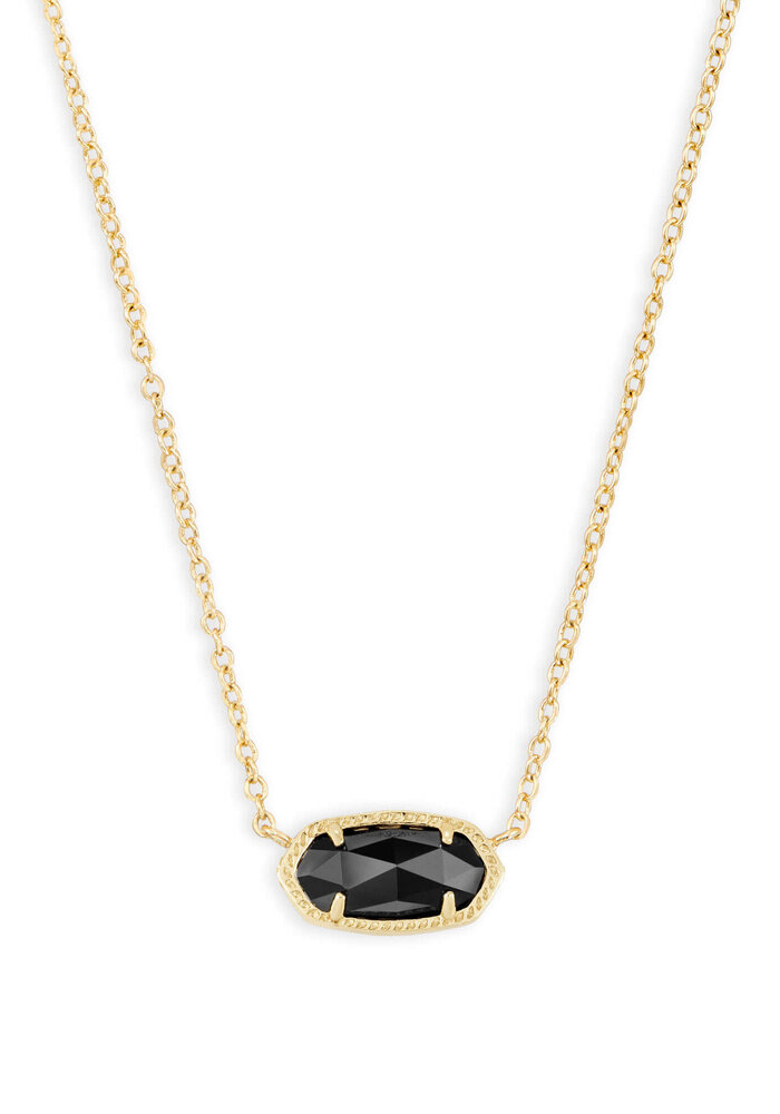 The Elisa Pendant Necklace in Black Opaque Glass