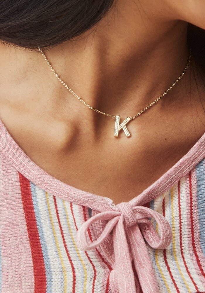 The Gold Letter Pendant Necklace