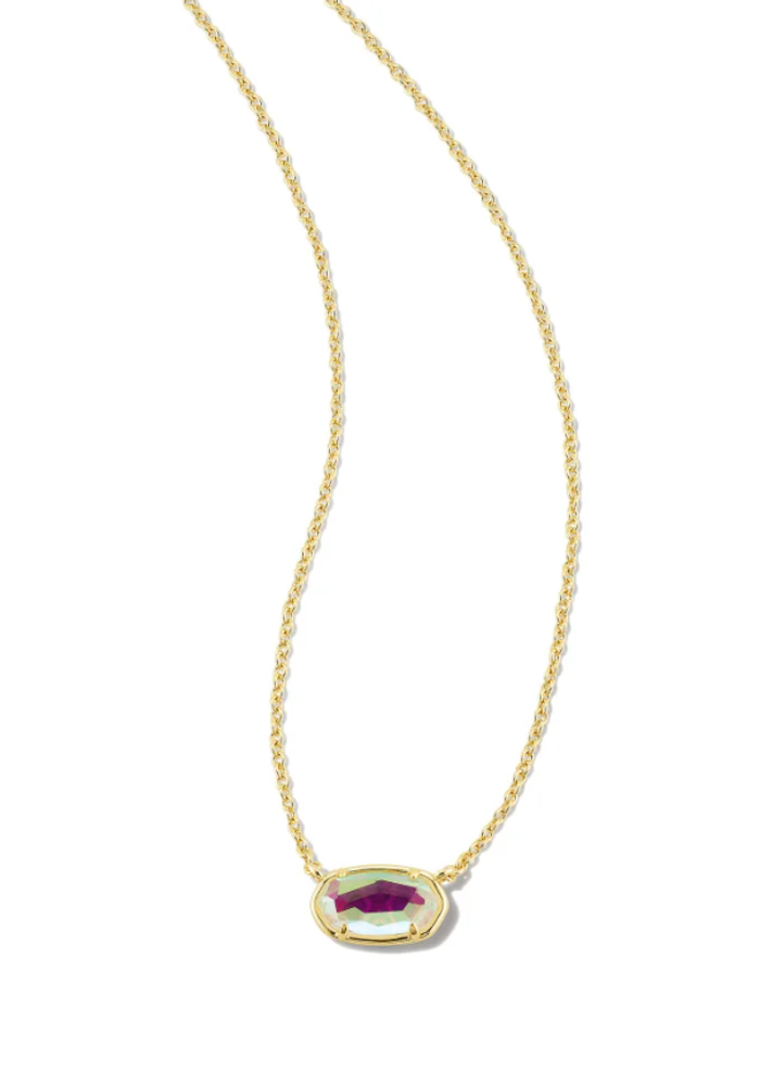 The Grayson Gold Pendant Necklace in Dichroic Glass