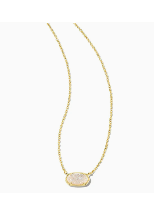 Kendra Scott The Grayson Gold Pendant Necklace in Iridescent Drusy