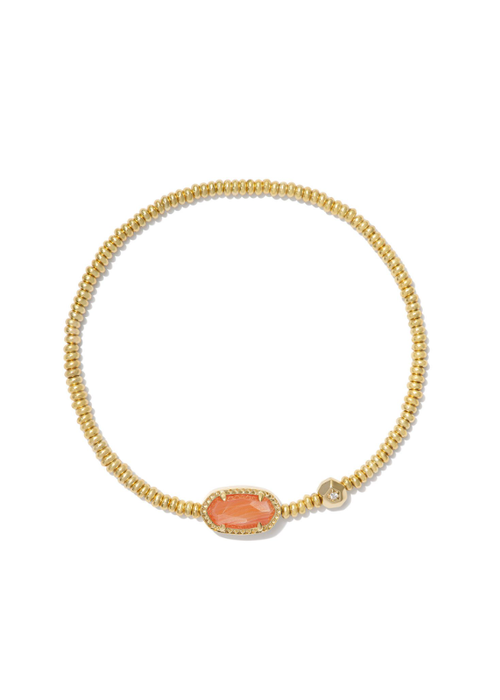 Kendra Scott The Grayson  Gold Stretch Bracelet in Orange Banded Agate