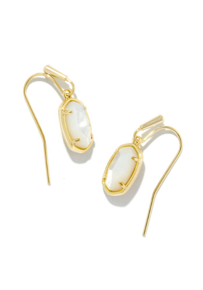The Grayson Gold Drop Earring in Ivory Mother of Pearl