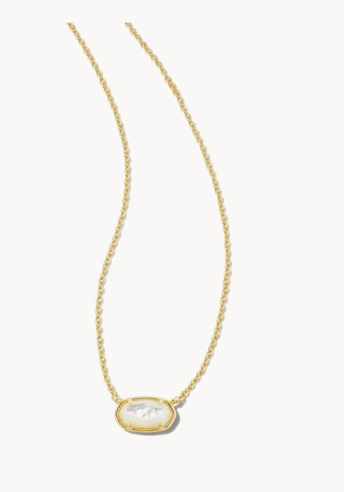 The Grayson Gold Pendant Necklace in Ivory Mother of Pearl